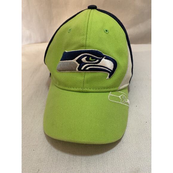 Seattle Seahawks Kids NFL Team Apparel Brand Adjustable Hat Blue Green - Picture 1 of 9